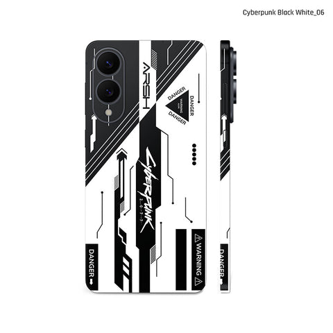 Dán Skin Samsung Galaxy S25 Series Chủ Đề Cyberpunk Đen Trắng 06
