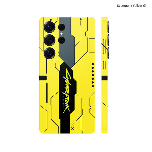 Dán Skin Samsung Galaxy S25 Series Hình Cyberpunk Đen Vàng 01