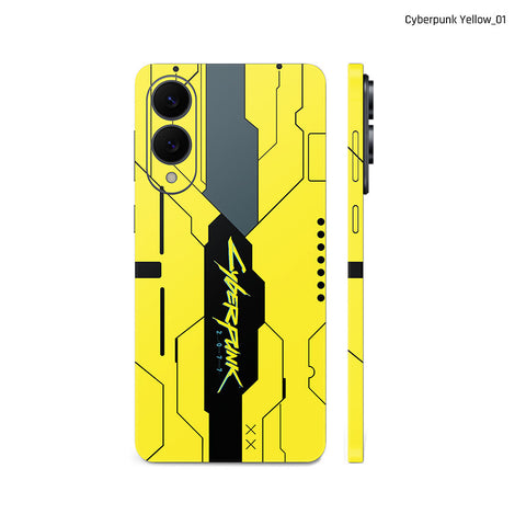 Dán Skin Samsung Galaxy S25 Series Chủ Đề Cyberpunk Đen Vàng 01