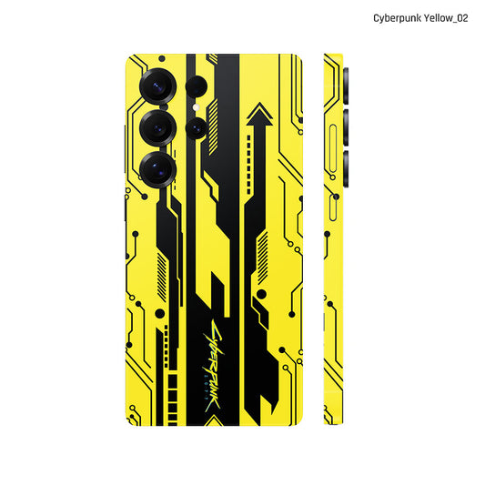 Dán Skin Samsung Galaxy S25 Series Hình Cyberpunk Đen Vàng 02
