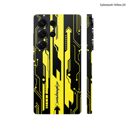 Dán Skin Samsung Galaxy S25 Series Hình Cyberpunk Đen Vàng 03