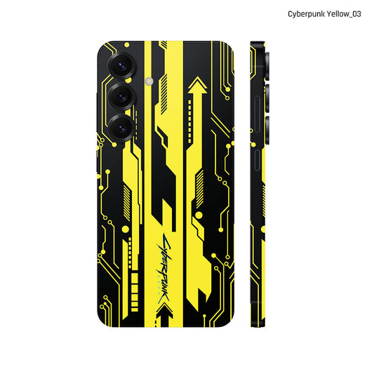 Dán Skin Samsung Galaxy S25 Series Hình Cyberpunk Đen Vàng 03