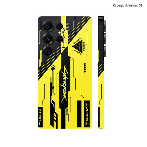 Dán Skin Samsung Galaxy S25 Series Hình Cyberpunk Đen Vàng 06