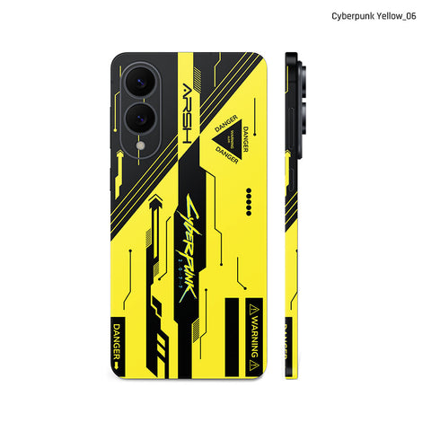 Dán Skin Samsung Galaxy S25 Series Chủ Đề Cyberpunk Đen Vàng 06
