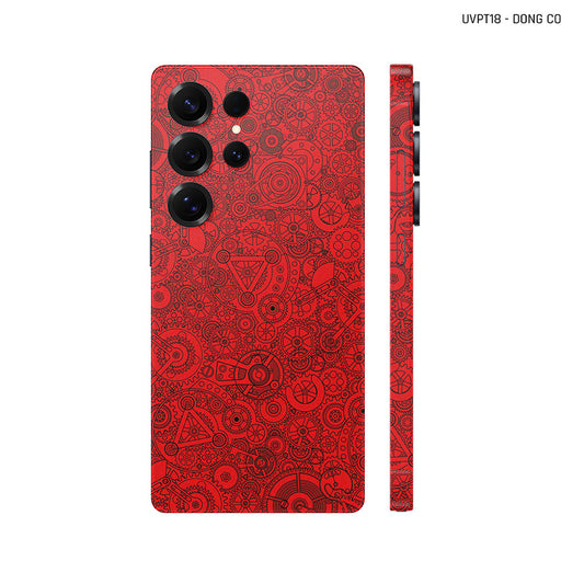Dán Skin Samsung Galaxy S25 Series Vân Nổi Động Cơ Đỏ | UVPT18
