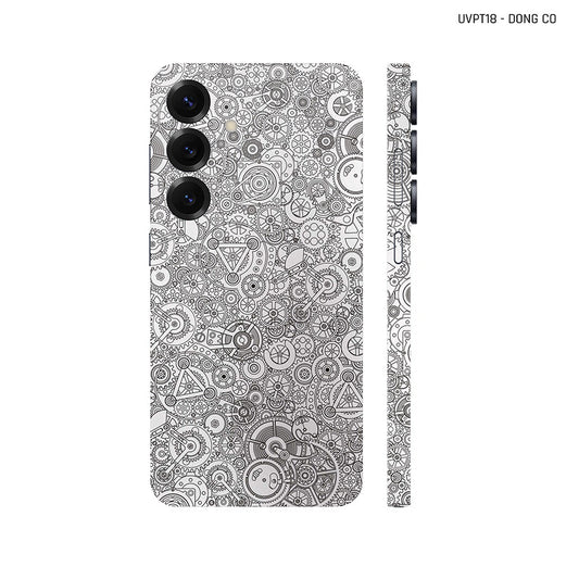 Dán Skin Samsung Galaxy S25 Series Vân Nổi Động Cơ Trắng | UVPT18