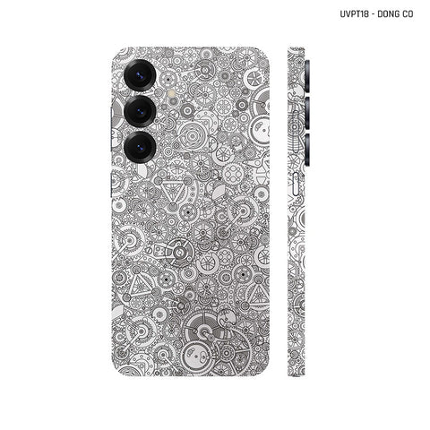 Dán Skin Samsung Galaxy S25 Series Vân Nổi Động Cơ Trắng | UVPT18