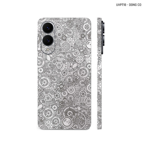 Dán Skin Samsung Galaxy S25 Series Vân Nổi Động Cơ Trắng | UVPT18