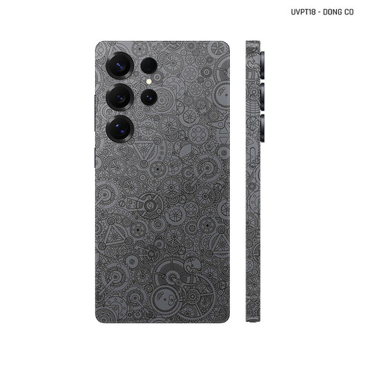 Dán Skin Samsung Galaxy S25 Series Vân Nổi Động Cơ Xám | UVPT18