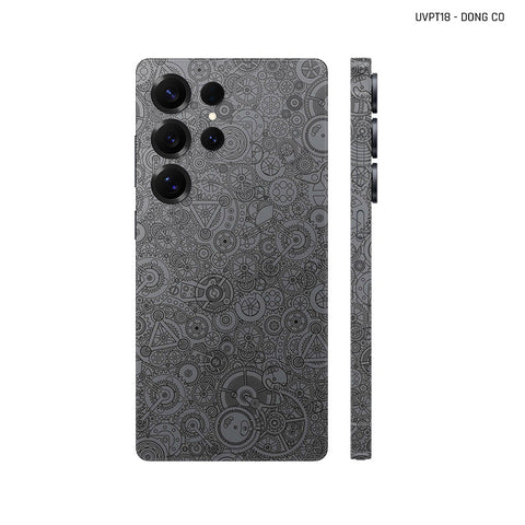 Dán Skin Samsung Galaxy S25 Series Vân Nổi Động Cơ Xám | UVPT18