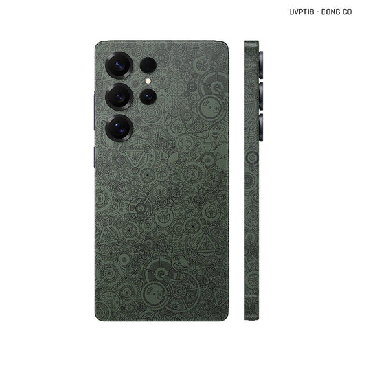 Dán Skin Samsung Galaxy S25 Series Vân Nổi Động Cơ Xanh Midnight | UVPT18
