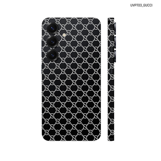 Dán Skin Samsung Galaxy S25 Series Vân Nổi Gucci Đen Trắng | UVPT03
