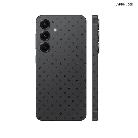 Dán Skin Samsung Galaxy S25 Series Vân Nổi ICON Đen | UVPT04