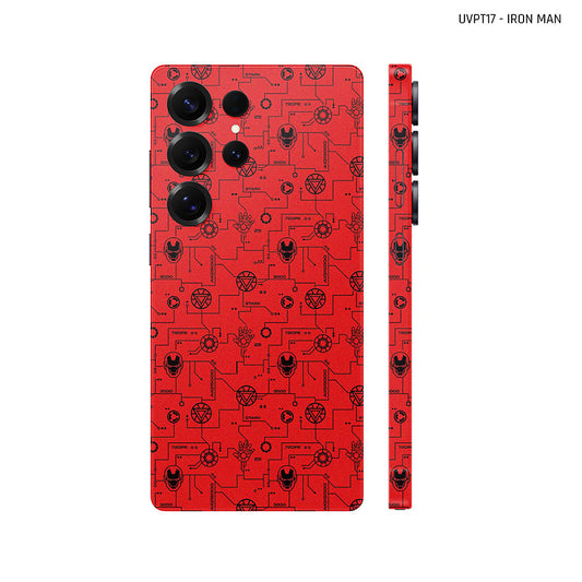Dán Skin Samsung Galaxy S25 Series Vân Nổi Iron Man Đỏ | UVPT17