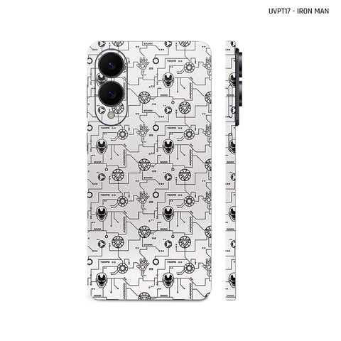 Dán Skin Samsung Galaxy S25 Series Vân Nổi Iron Man Trắng | UVPT17