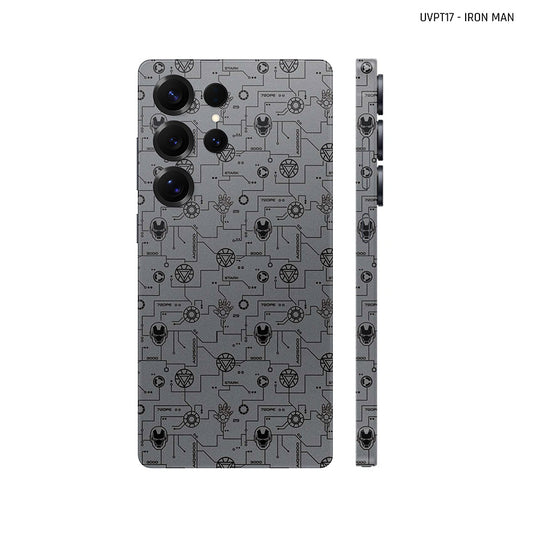 Dán Skin Samsung Galaxy S25 Series Vân Nổi Iron Man Xám | UVPT17