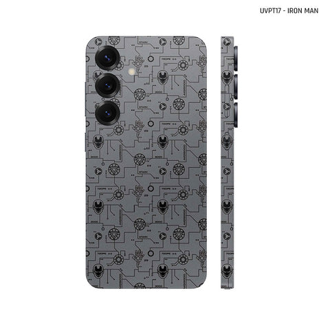 Dán Skin Samsung Galaxy S25 Series Vân Nổi Iron Man Xám | UVPT17