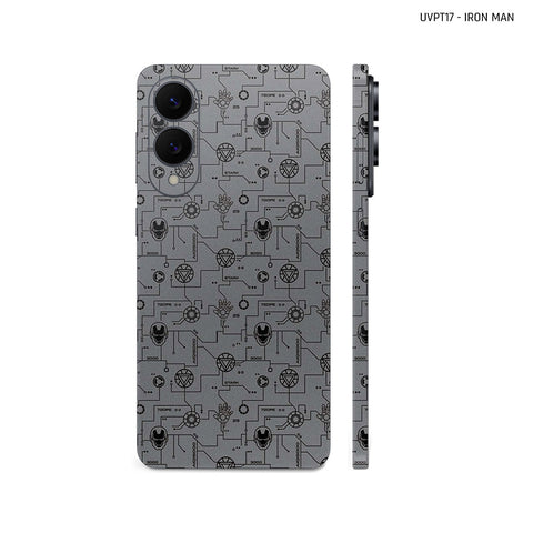 Dán Skin Samsung Galaxy S25 Series Vân Nổi Iron Man Xám | UVPT17