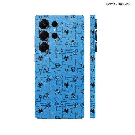 Dán Skin Samsung Galaxy S25 Series Vân Nổi Iron Man Xanh | UVPT17