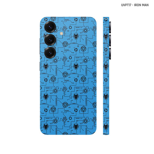 Dán Skin Samsung Galaxy S25 Series Vân Nổi Iron Man Xanh | UVPT17