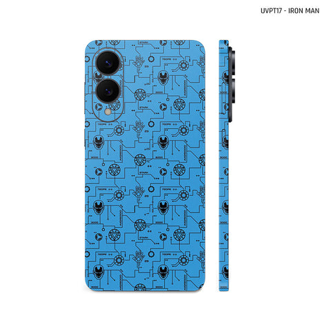 Dán Skin Samsung Galaxy S25 Series Vân Nổi Iron Man Xanh | UVPT17