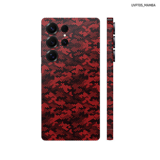 Dán Skin Samsung Galaxy S25 Series Vân Nổi Mamba Đỏ | UVPT05