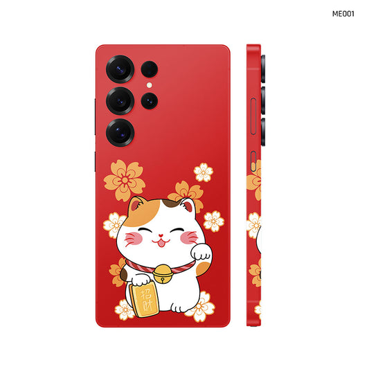 Dán Skin Samsung Galaxy S24 Series Hình Mèo Thần Tài | MEO01