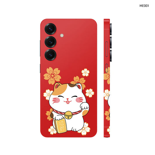 Dán Skin Samsung Galaxy S24 Series Hình Mèo Thần Tài | MEO01