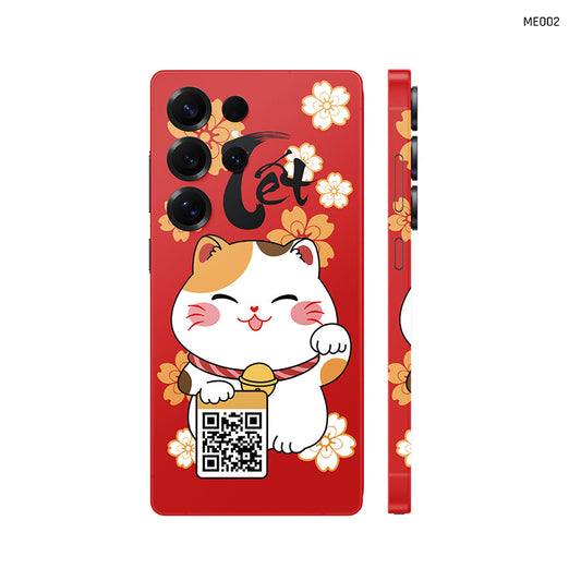 Dán Skin Samsung Galaxy S24 Series Hình Mèo Thần Tài | MEO02