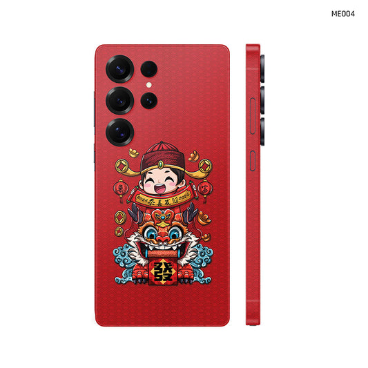 Dán Skin Samsung Galaxy S24 Series Hình Mèo Thần Tài | MEO04
