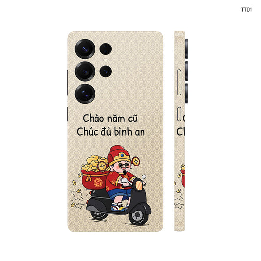 Dán Skin Samsung Galaxy S24 Series Hình Mèo Thần Tài | TT01