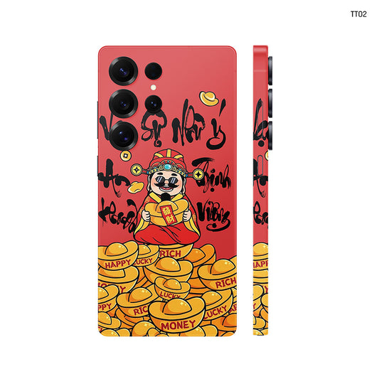 Dán Skin Samsung Galaxy S24 Series Hình Mèo Thần Tài | TT02