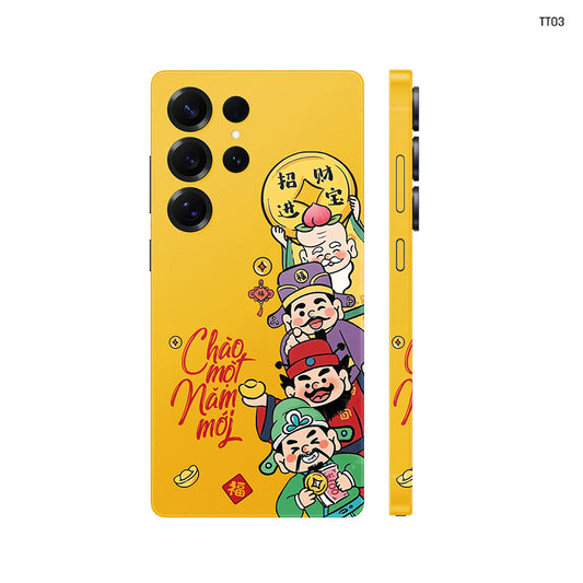 Dán Skin Samsung Galaxy S24 Series Hình Mèo Thần Tài | TT03