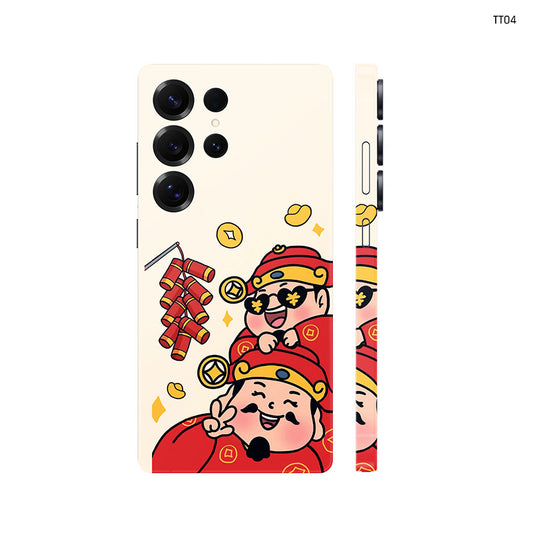 Dán Skin Samsung Galaxy S24 Series Hình Mèo Thần Tài | TT04
