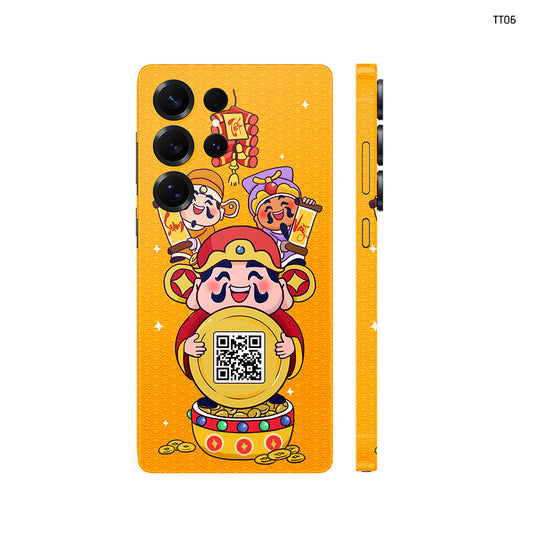 Dán Skin Samsung Galaxy S24 Series Hình Mèo Thần Tài | TT06
