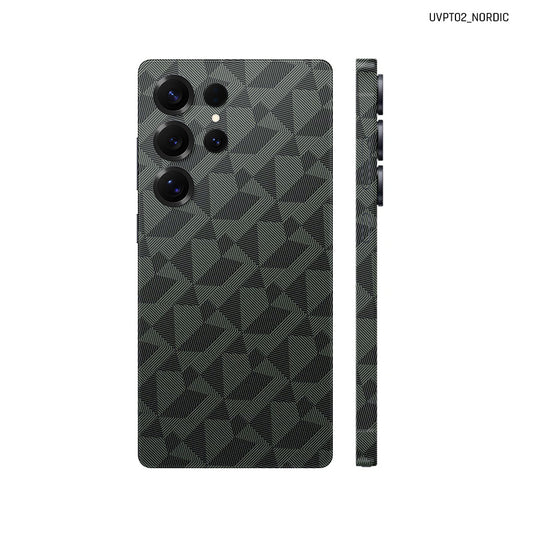 Dán Skin Samsung Galaxy S25 Series Vân Nổi Nordic Xanh Midnight | UVPT02