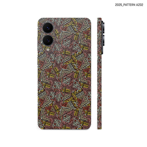 Dán Skin Samsung Galaxy S25 Series Vân Nổi Pattern AZ 2025 Cam Hồng | AZ02