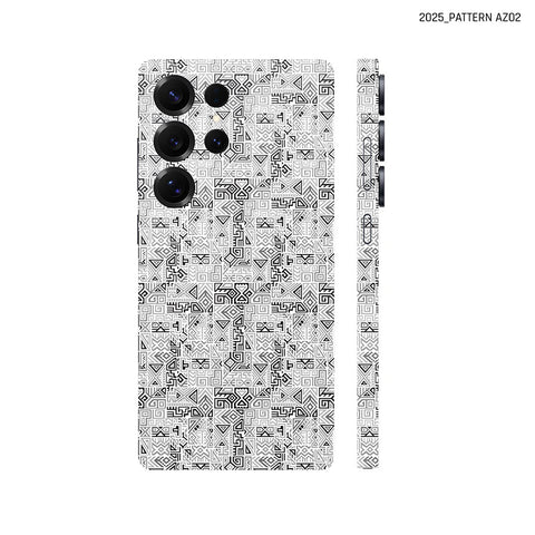 Dán Skin Samsung Galaxy S25 Series Vân Nổi Pattern AZ 2025 Trắng Đen | AZ02