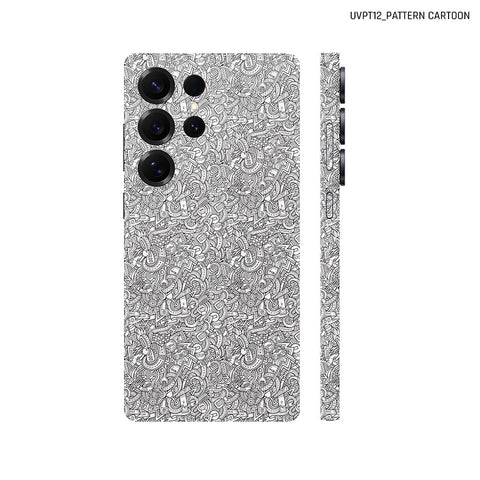 Dán Skin Samsung Galaxy S25 Series Vân Nổi Cartoon Trắng | UVPT12