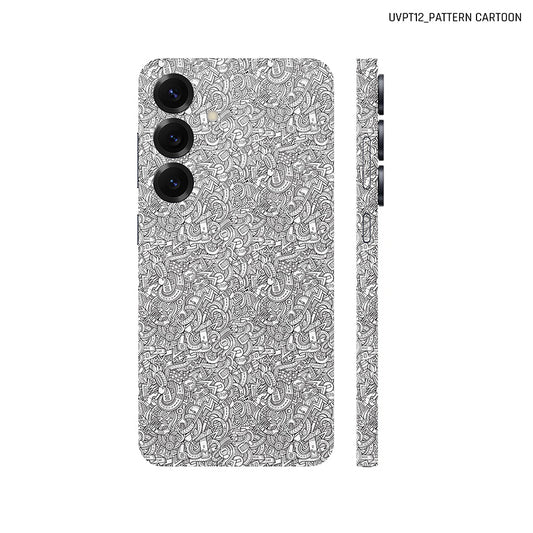Dán Skin Samsung Galaxy S25 Series Vân Nổi Cartoon Trắng | UVPT12