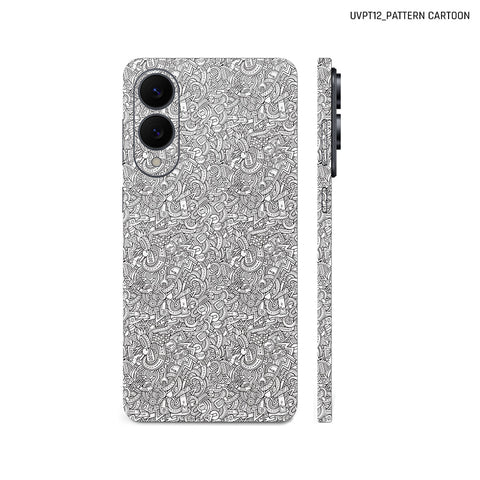 Dán Skin Samsung Galaxy S25 Series Vân Nổi Cartoon Trắng | UVPT12