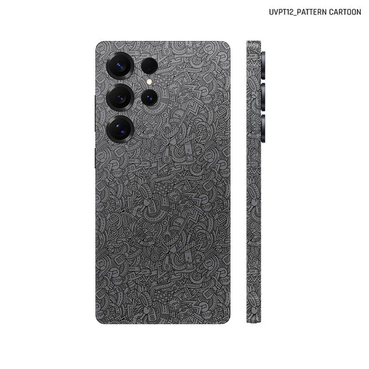 Dán Skin Samsung Galaxy S25 Series Vân Nổi Cartoon Xám | UVPT12