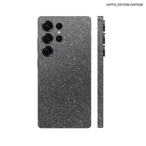 Dán Skin Samsung Galaxy S25 Series Vân Nổi Cartoon Xám | UVPT12