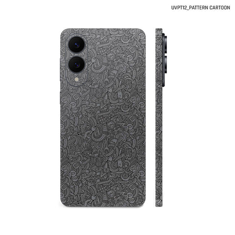 Dán Skin Samsung Galaxy S25 Series Vân Nổi Cartoon Xám | UVPT12