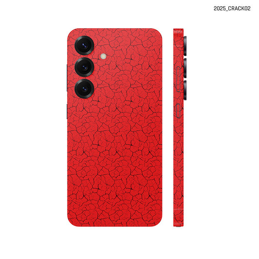 Dán Skin Samsung Galaxy S25 Series Vân Nổi Pattern Crack 2025 Đỏ | CRACK02