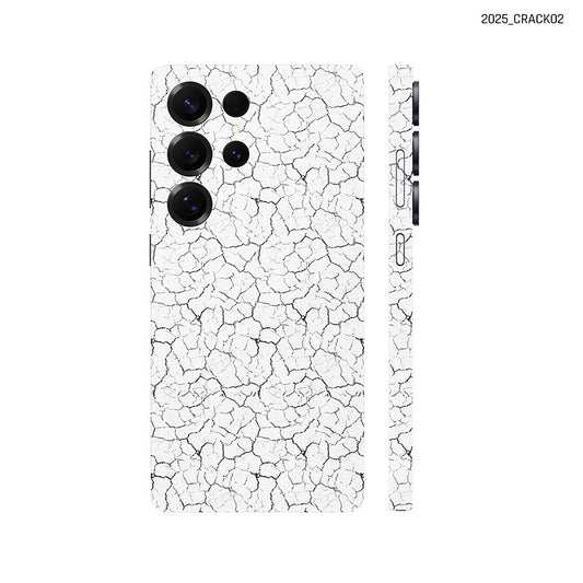 Dán Skin Samsung Galaxy S25 Series Vân Nổi Pattern Crack 2025 Trắng | CRACK02