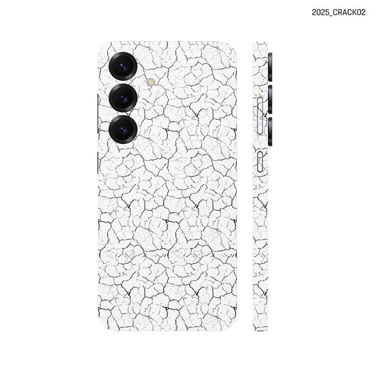 Dán Skin Samsung Galaxy S25 Series Vân Nổi Pattern Crack 2025 Trắng | CRACK02
