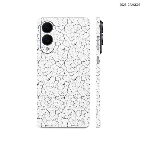Dán Skin Samsung Galaxy S25 Series Vân Nổi Pattern Crack 2025 Trắng | CRACK02