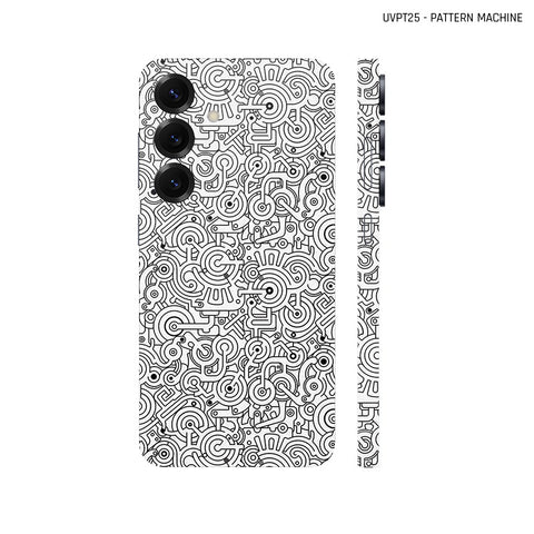 Dán Skin Samsung Galaxy S25 Series Vân Nổi Pattern Machine Trắng | UVPT25