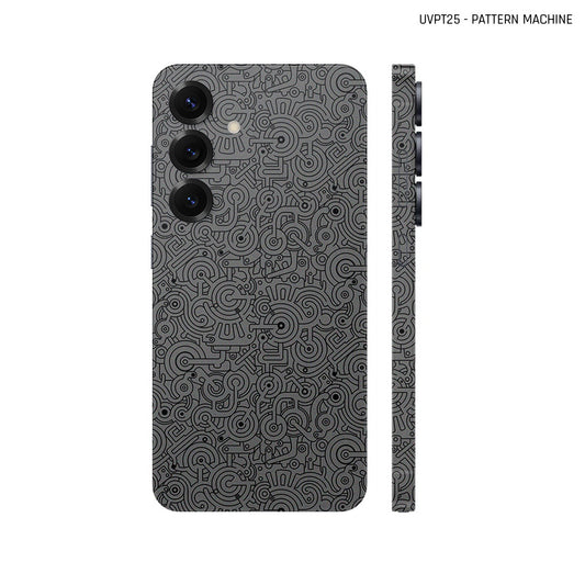 Dán Skin Samsung Galaxy S25 Series Vân Nổi Pattern Machine Xám | UVPT25